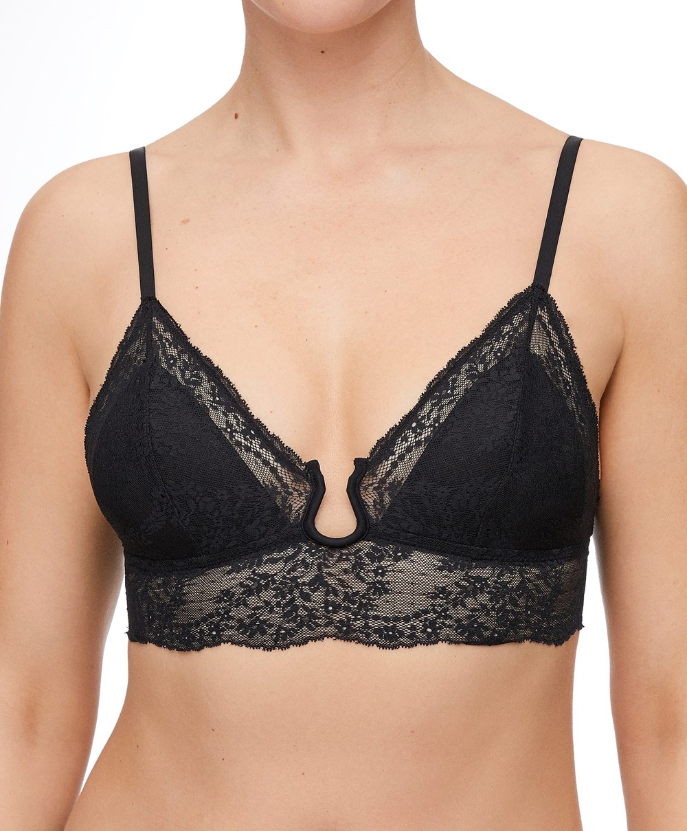 Oysho δαντελα Bralette μαυρα | CZBMXH-726