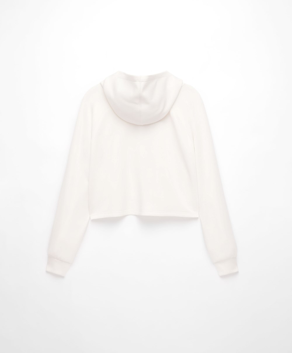 Oysho δαντελα-up Modal Sweatshirt Cream-white | EZNFJC-861