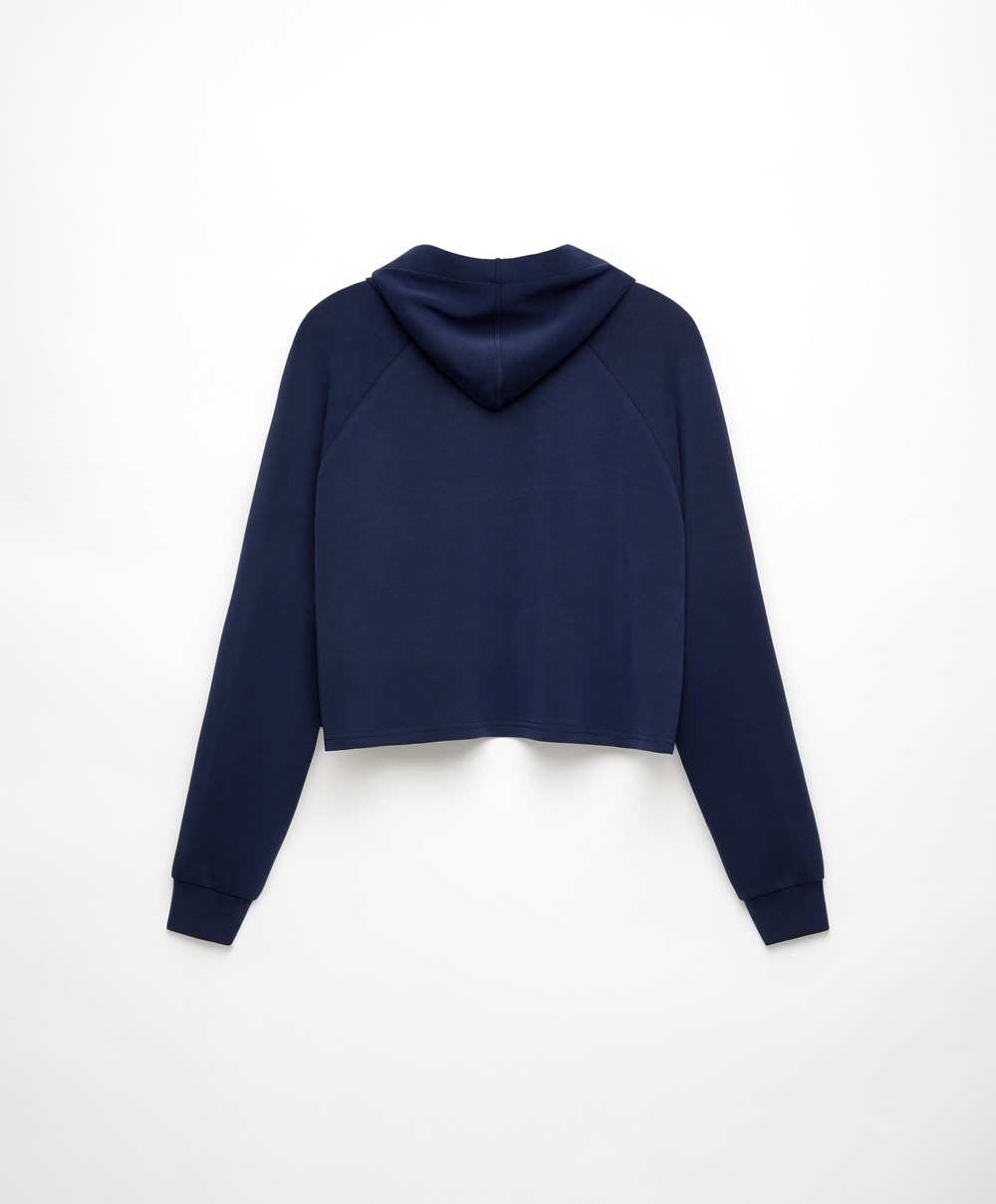 Oysho δαντελα-up Modal Sweatshirt σκουρο μπλε μπλε | VKDHXO-152