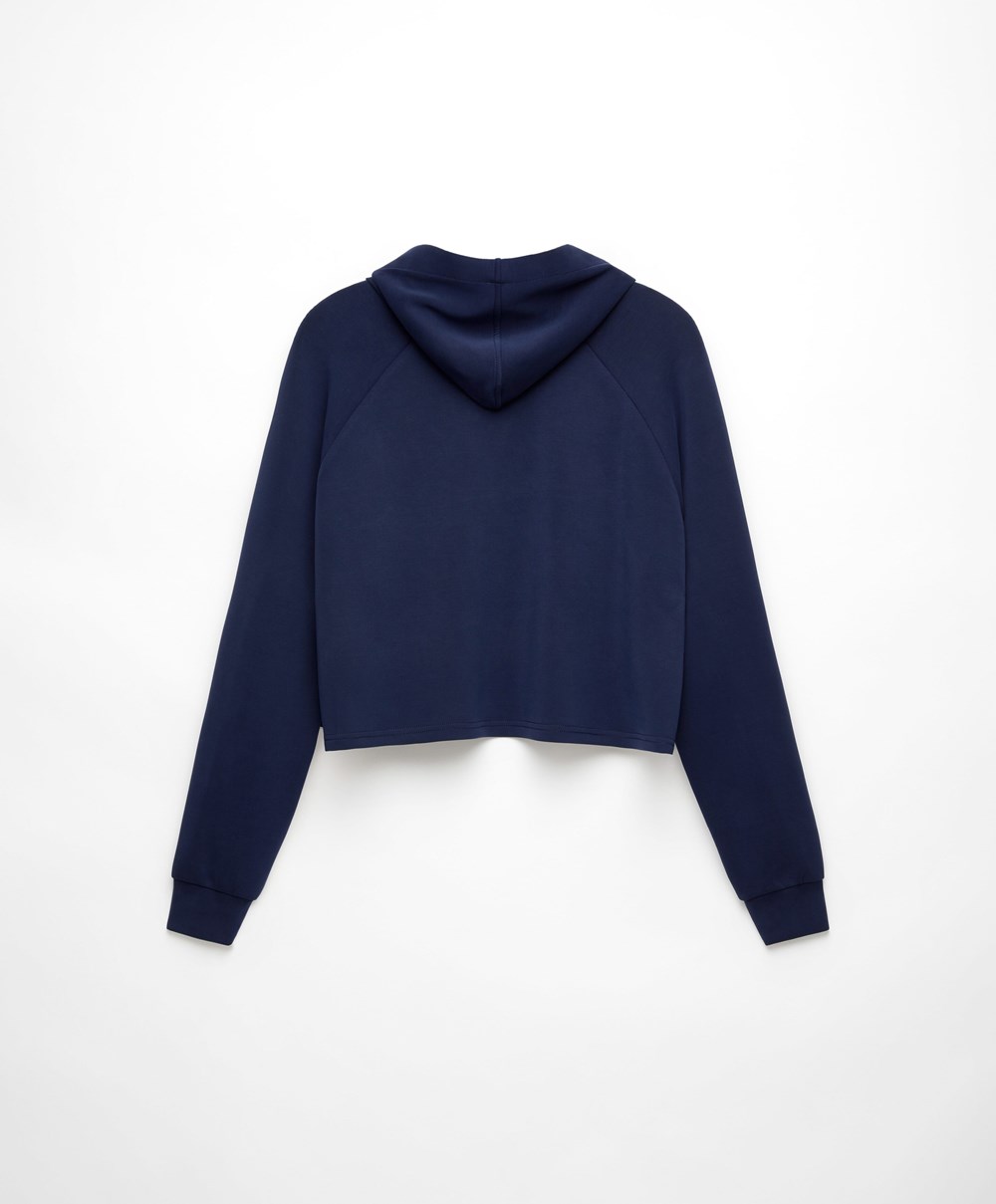 Oysho δαντελα-up Modal Sweatshirt σκουρο μπλε μπλε | WKVMCJ-450