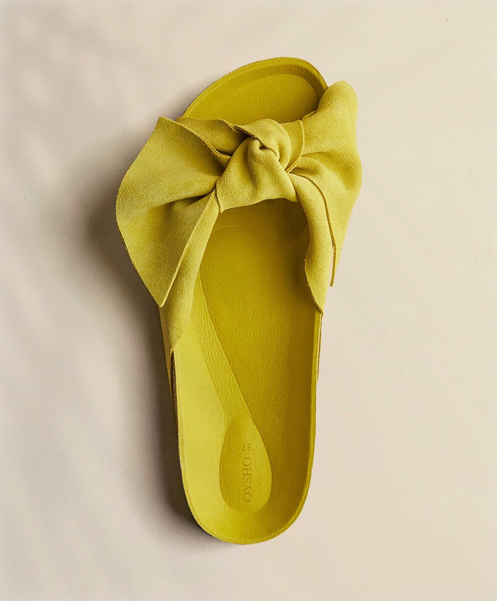 Oysho δερματινα Bow Sandals Lime | WKVEBG-873