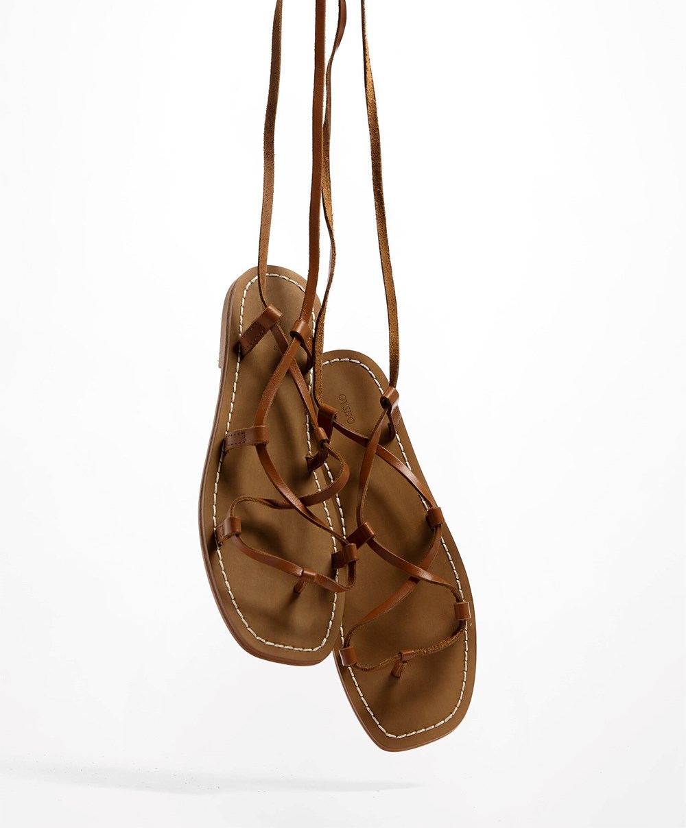 Oysho δερματινα Roman Sandals Leather | AVBLXN-805