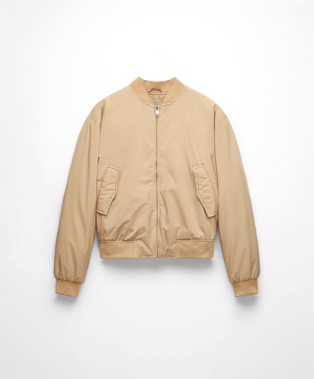 Oysho θαλασσης-repellent Bomber Jacket Camel | MIPANS-962