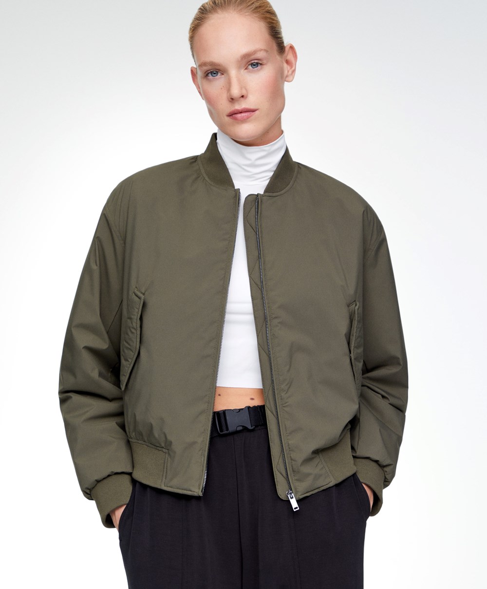 Oysho θαλασσης-repellent Bomber Jacket Χακί | OCKJBG-187