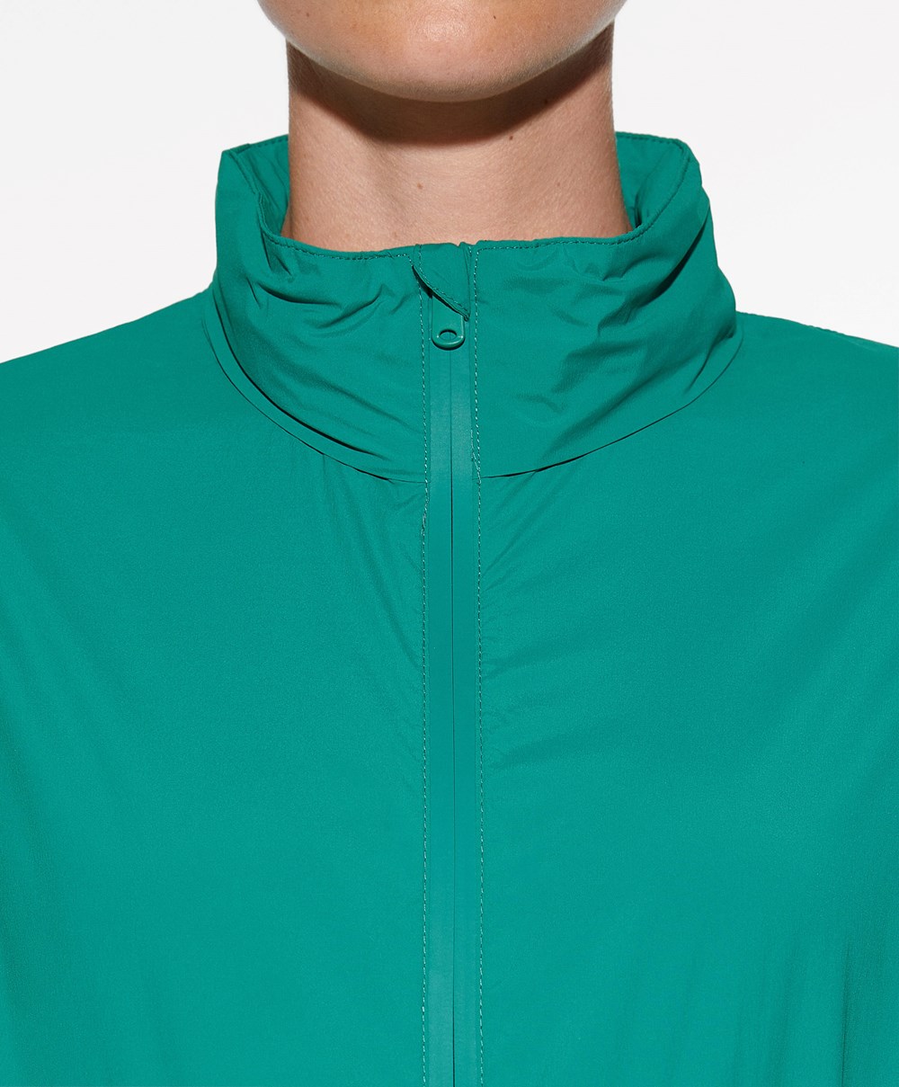 Oysho θαλασσης-repellent Για Τρέξιμο Jacket Washed Emerald | EAVRXB-249