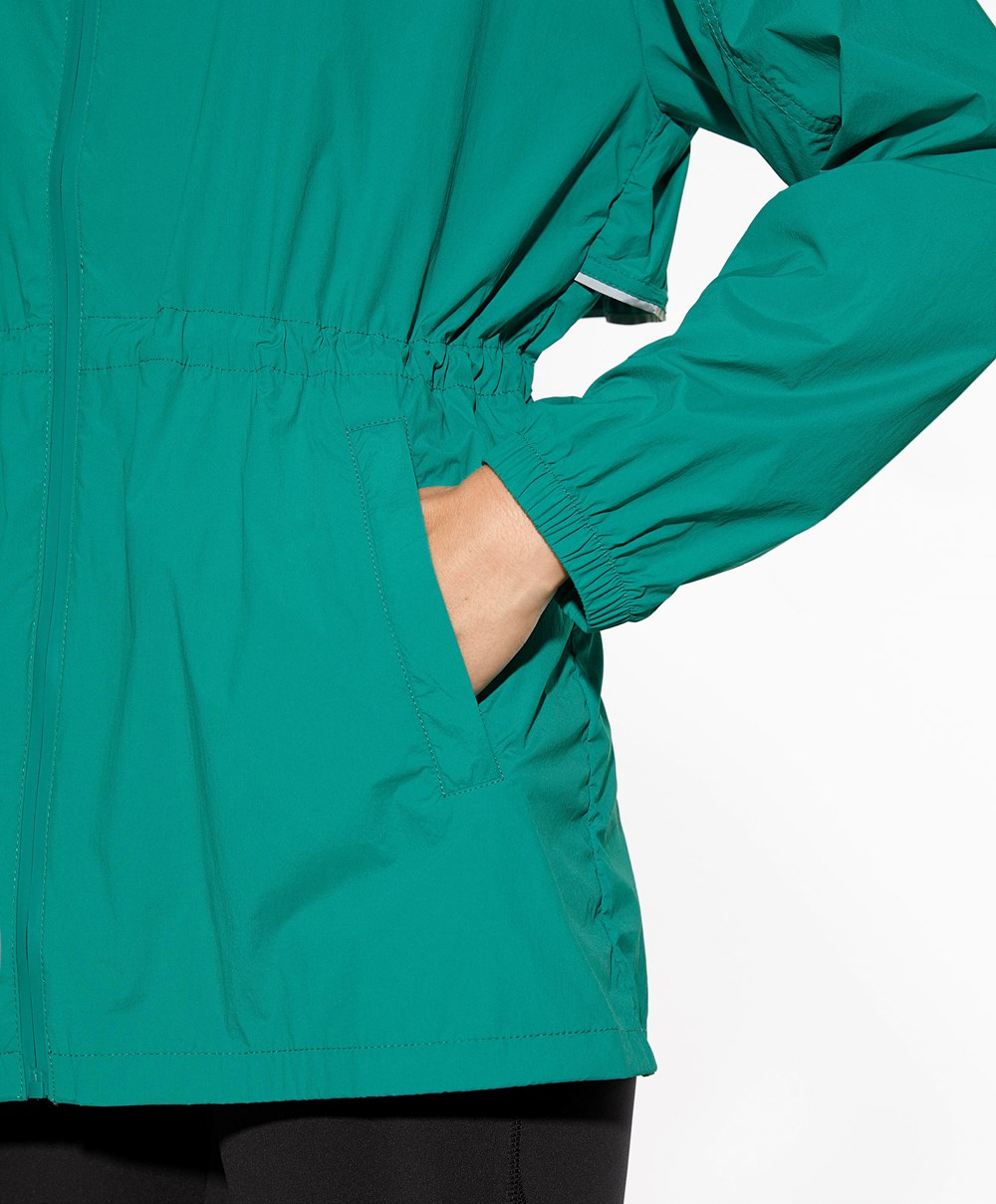 Oysho θαλασσης-repellent Για Τρέξιμο Jacket Washed Emerald | EAVRXB-249