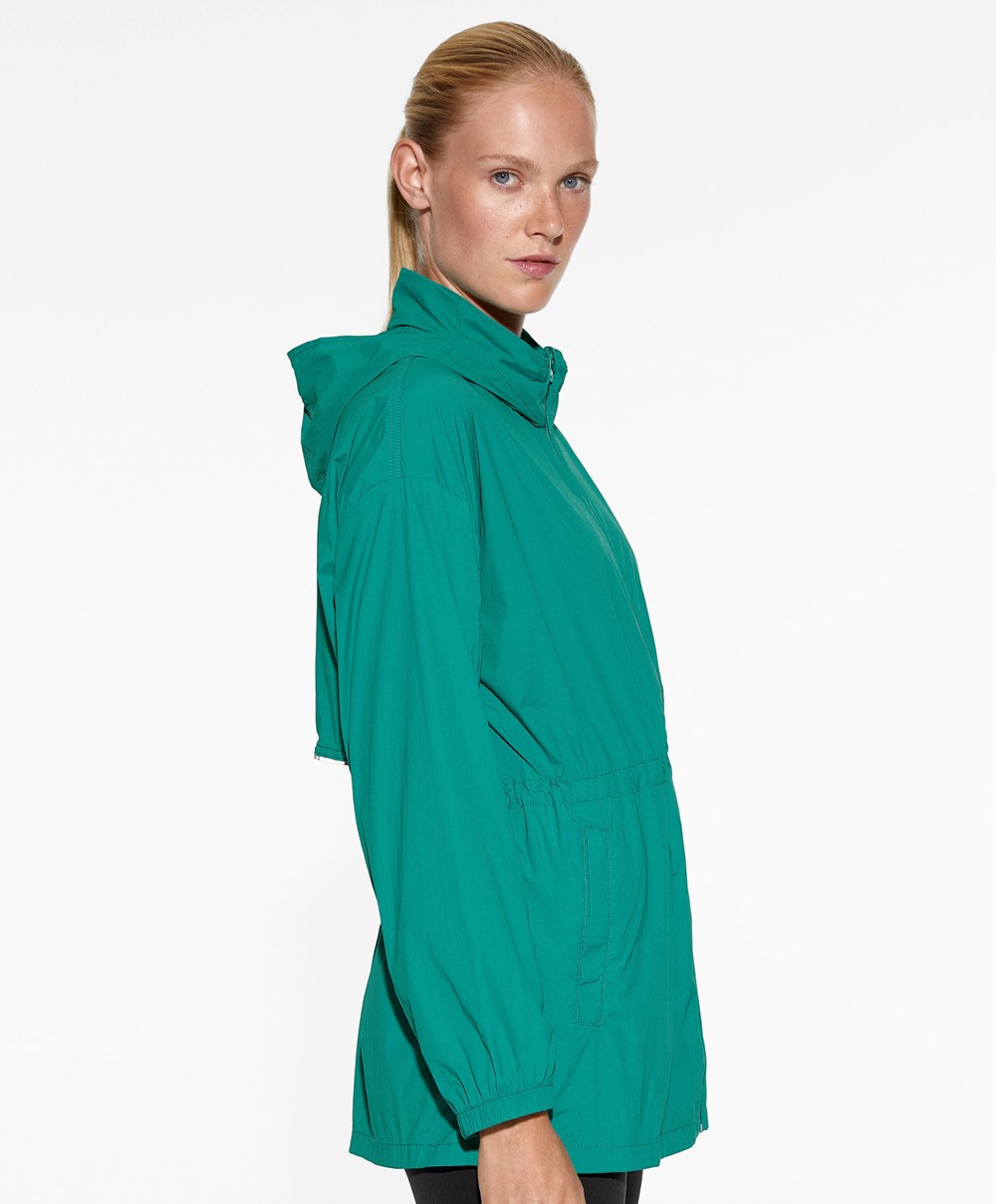 Oysho θαλασσης-repellent Για Τρέξιμο Jacket Washed Emerald | EAVRXB-249