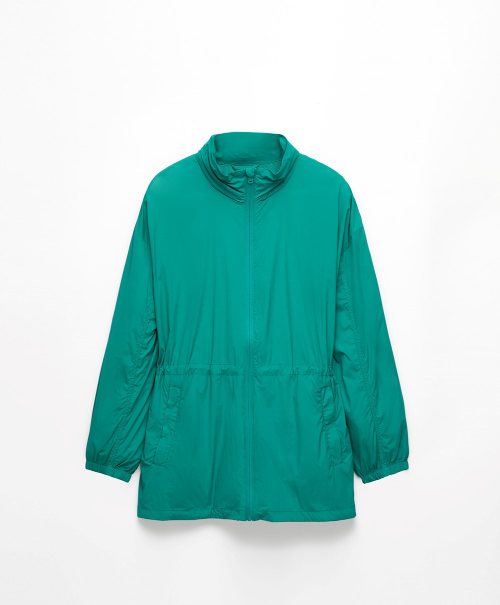 Oysho θαλασσης-repellent Για Τρέξιμο Jacket Washed Emerald | EAVRXB-249