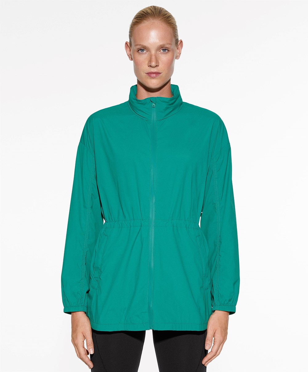 Oysho θαλασσης-repellent Για Τρέξιμο Jacket Washed Emerald | EAVRXB-249