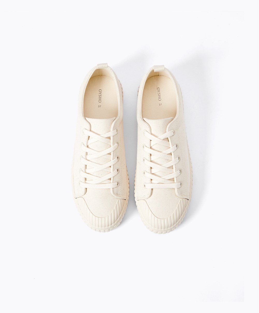 Oysho καμβα Sneakers Ecru | ODFCMI-746