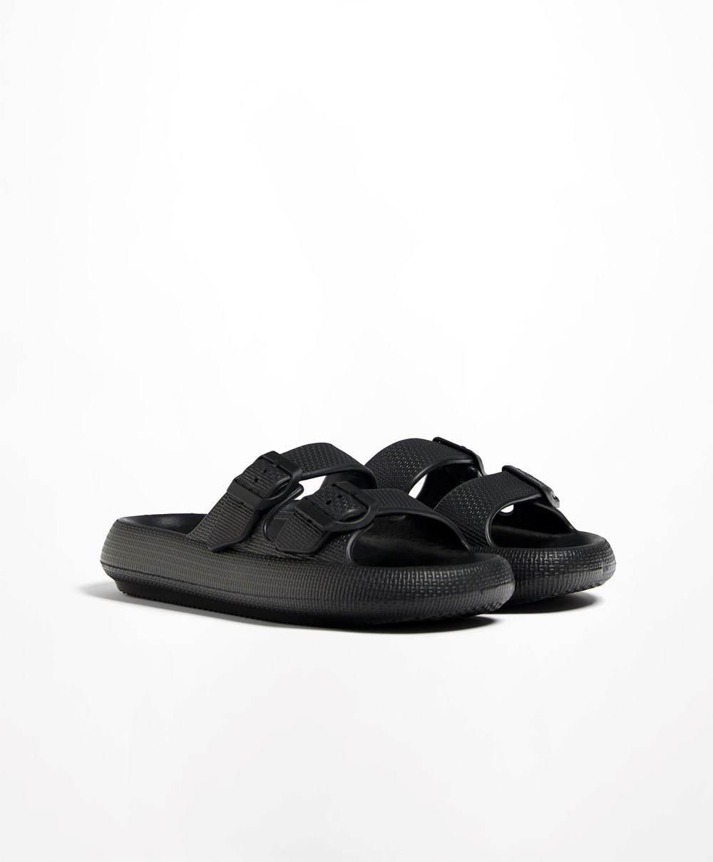 Oysho πόρπης Moulded Beachwear Platforms μαυρα | UEXLIH-250