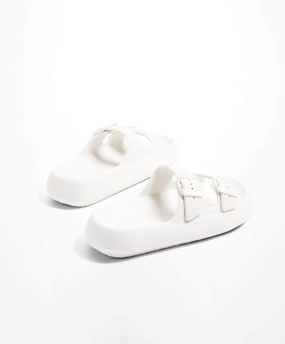 Oysho πόρπης Moulded Beachwear Platforms ασπρα | XYGEJD-481