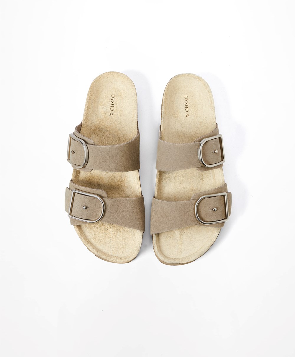 Oysho πόρπης Sandals Sand | PIOVFJ-875