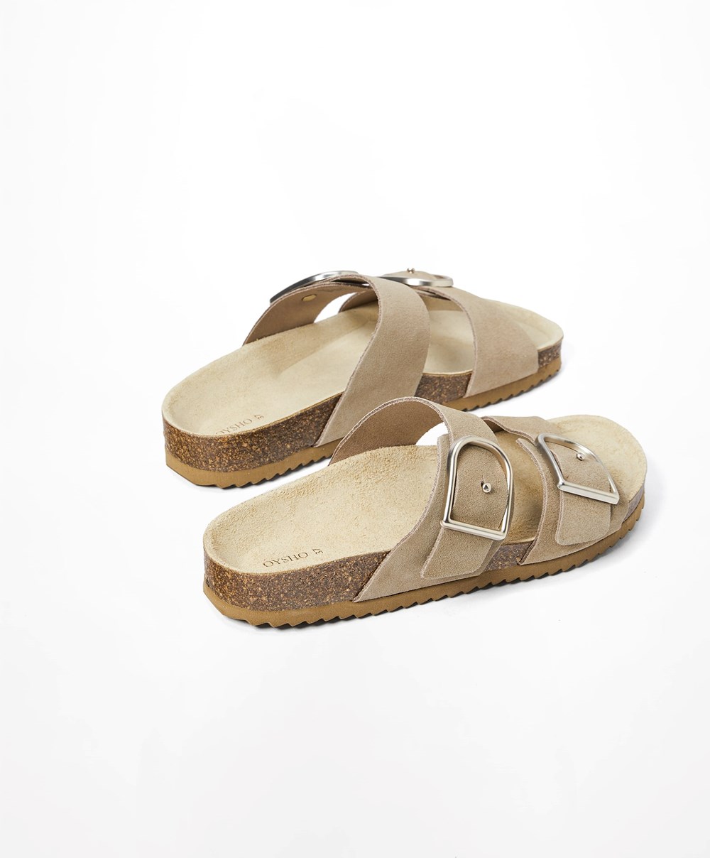 Oysho πόρπης Sandals Sand | PIOVFJ-875