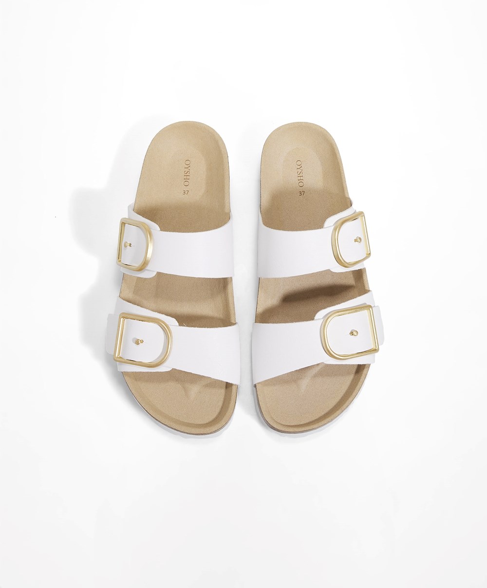 Oysho πόρπης Sandals ασπρα | NYKCSD-139