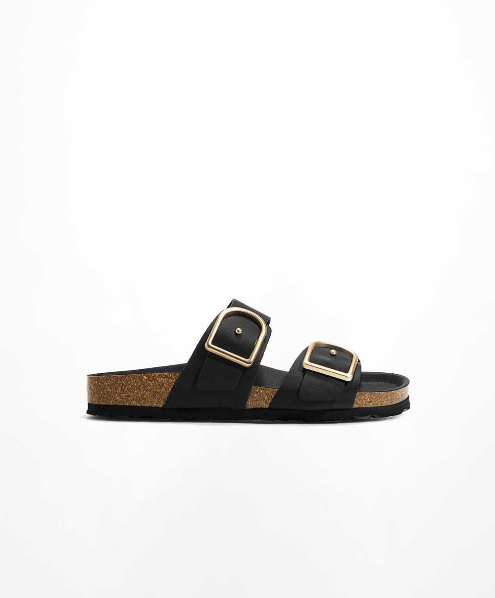 Oysho πόρπης Sandals μαυρα | BRCEGD-680