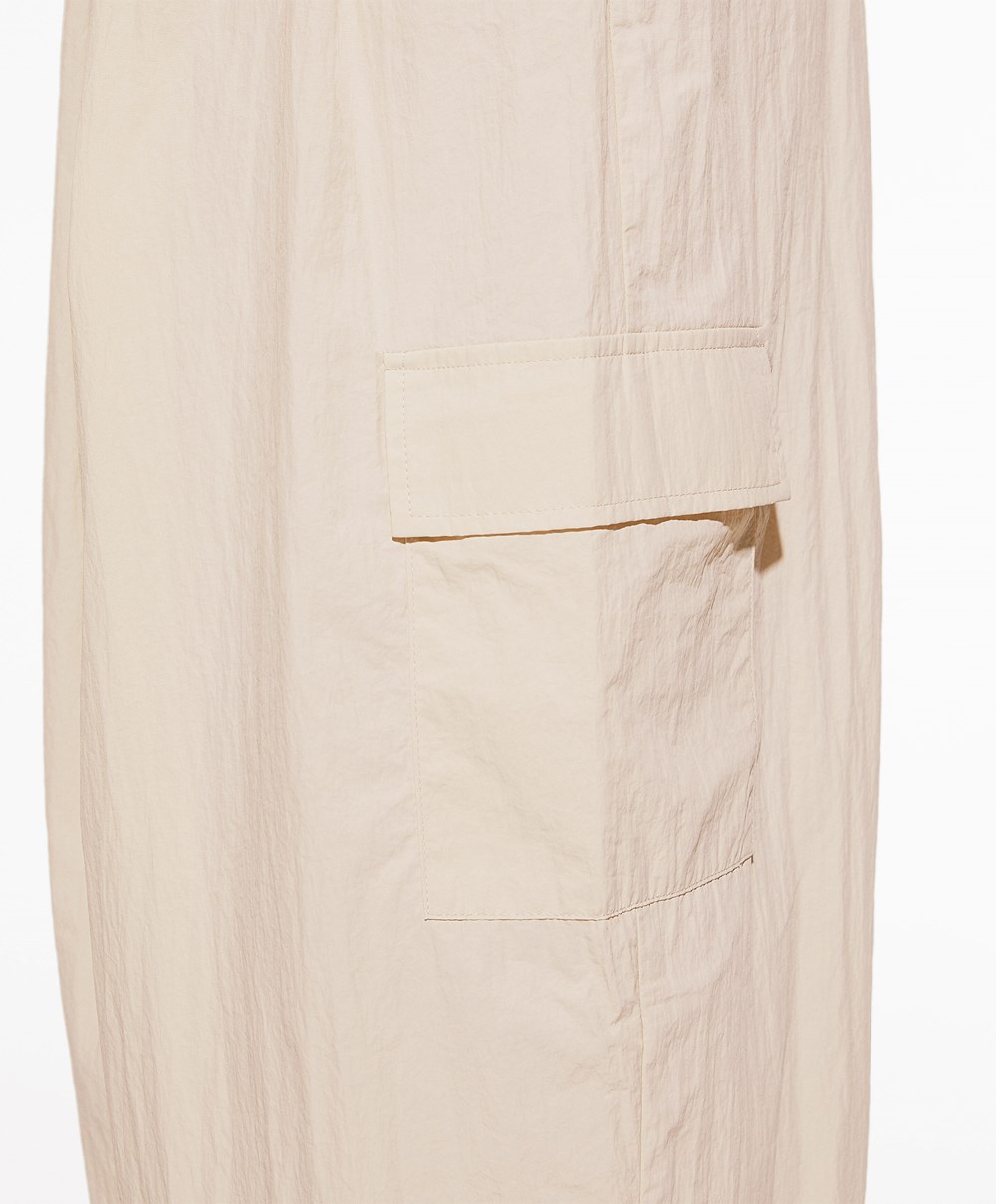 Oysho φαρδια-leg Cargo Trousers Ecru | IYNHUO-138