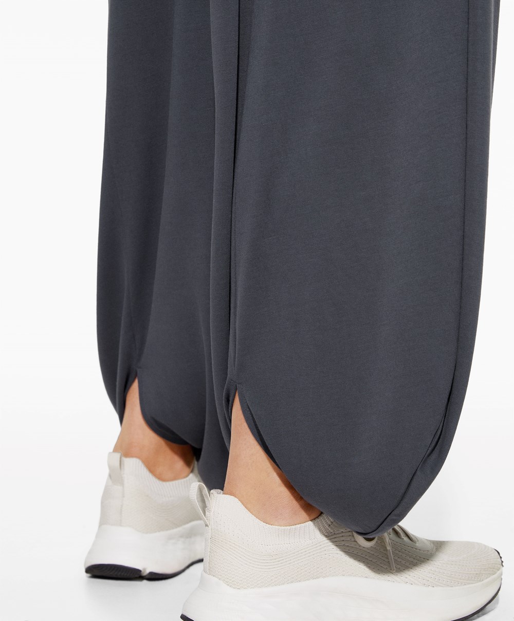 Oysho φαρδια-leg Draped Modal Trousers Anthracite | XIPRKQ-986