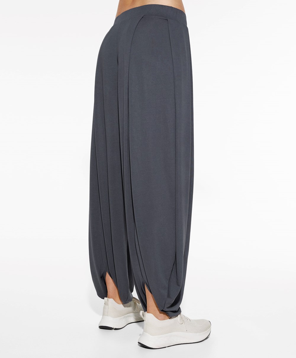 Oysho φαρδια-leg Draped Modal Trousers Anthracite | XIPRKQ-986