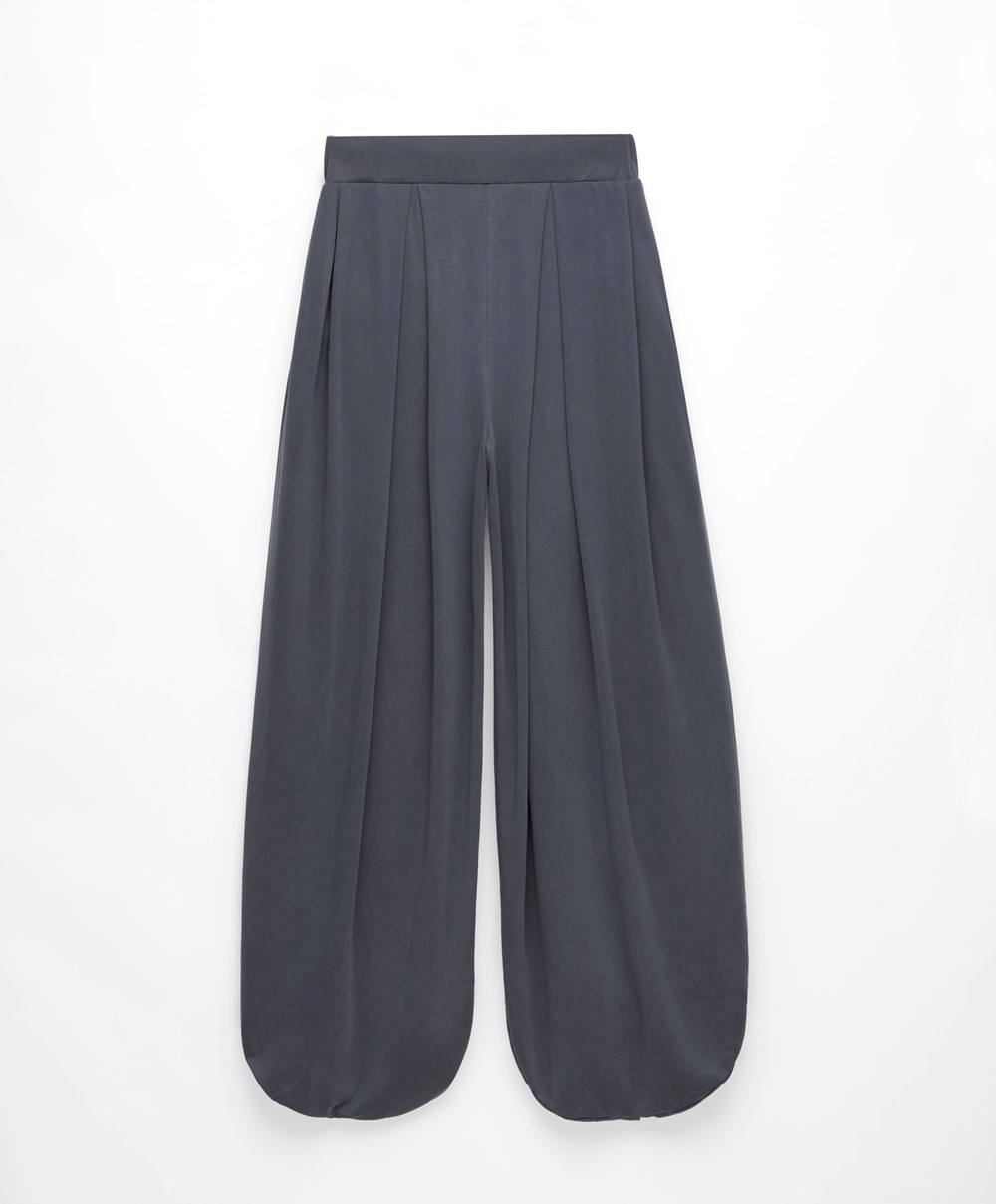 Oysho φαρδια-leg Draped Modal Trousers Anthracite | XIPRKQ-986