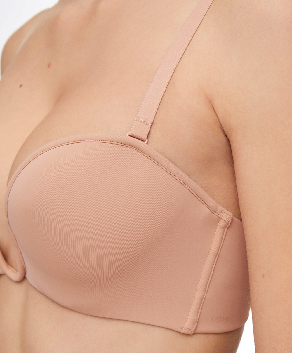 Oysho “u”-neck Removable Straps Bra Μπεζ | LJYMET-179