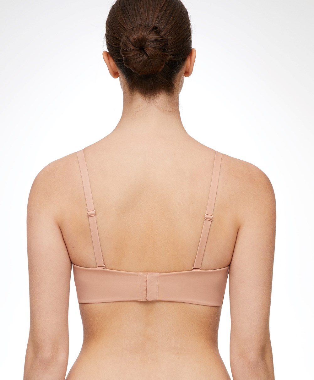 Oysho “u”-neck Removable Straps Bra Μπεζ | LJYMET-179