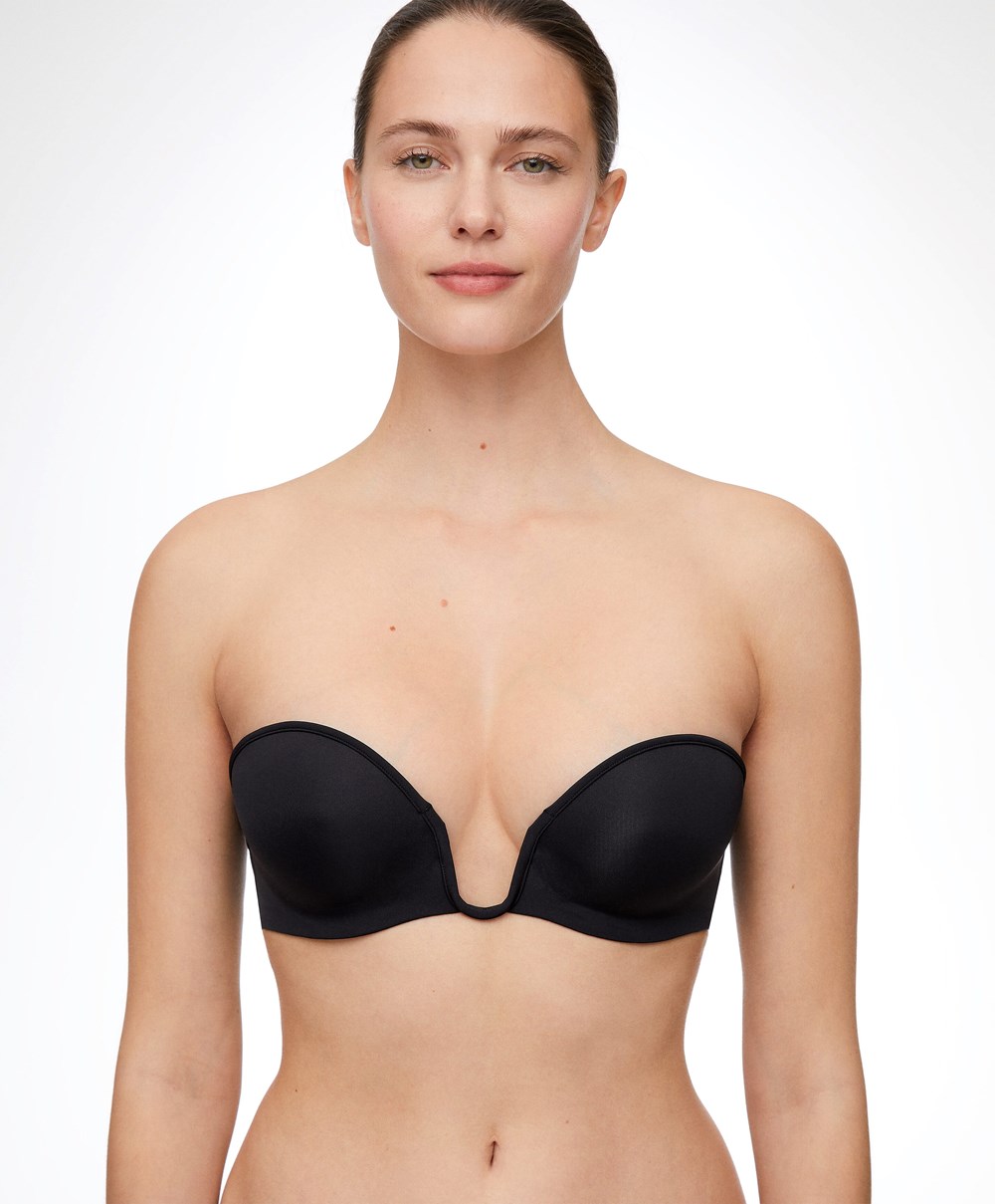 Oysho “u”-neck Removable Straps Bra μαυρα | EQBMLI-264