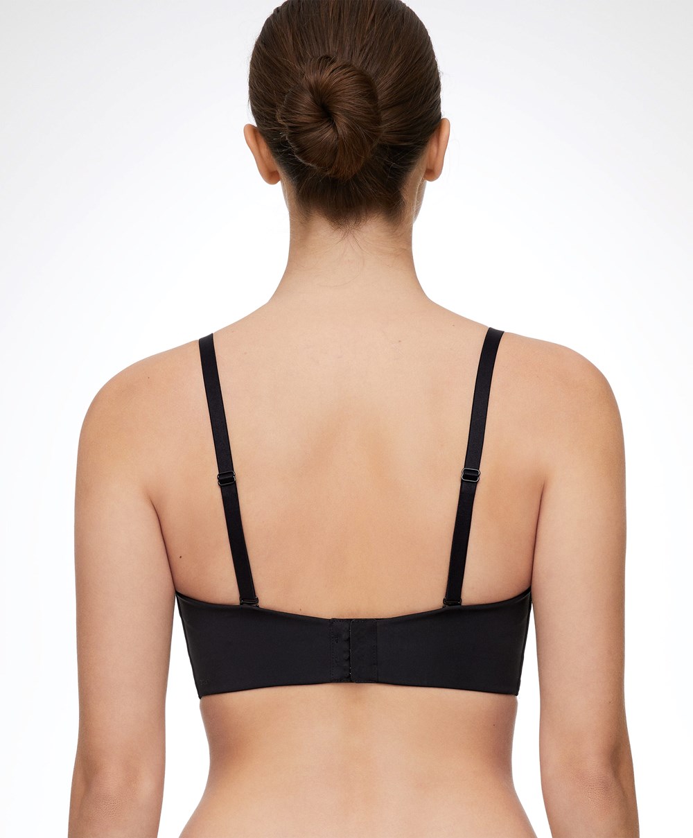 Oysho “u”-neck Removable Straps Bra μαυρα | EQBMLI-264