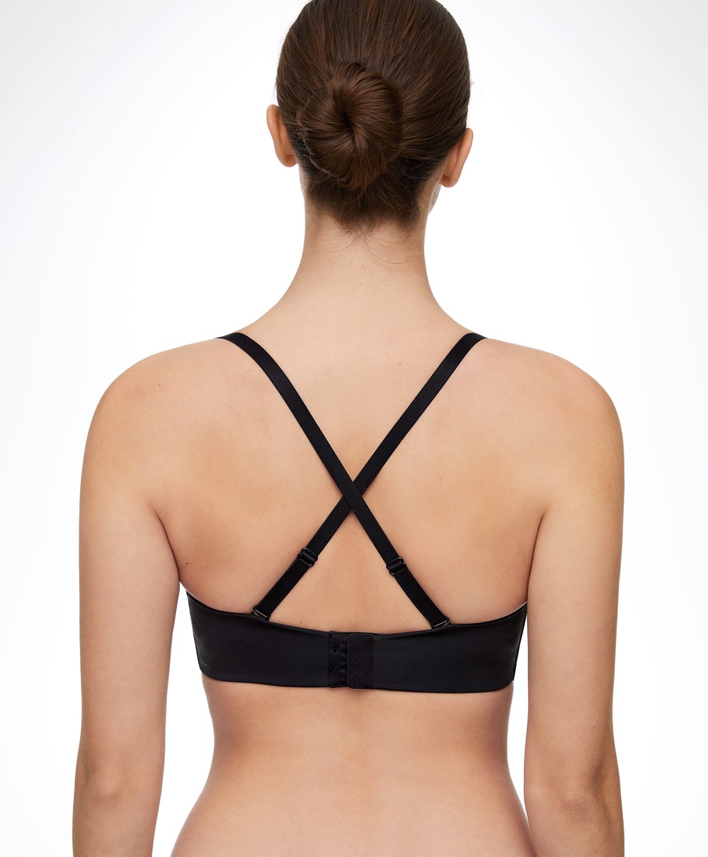 Oysho “u”-neck Removable Straps Bra μαυρα | EQBMLI-264