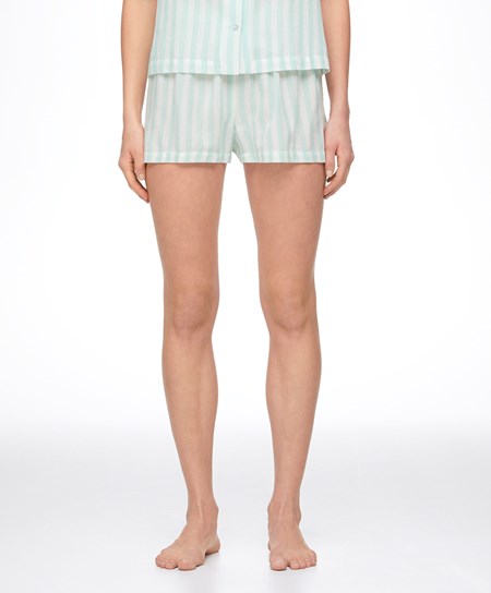 Oysho 100% βαμβακερα Stripe Shorts πρασινο | AXSGZI-786