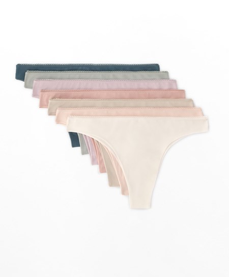 Oysho 7 βαμβακερα Brazilian Briefs Mauve Melange | JZNCSO-512