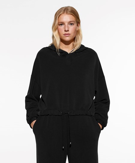 Oysho Adjustable Modal Sweatshirt μαυρα | BDVKHW-106