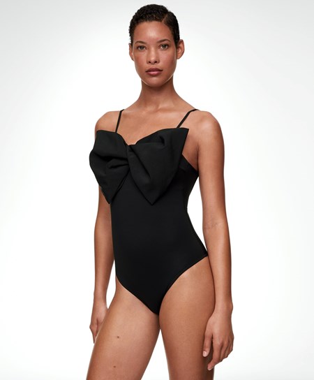 Oysho Bow Swimsuit μαυρα | JHZAML-312