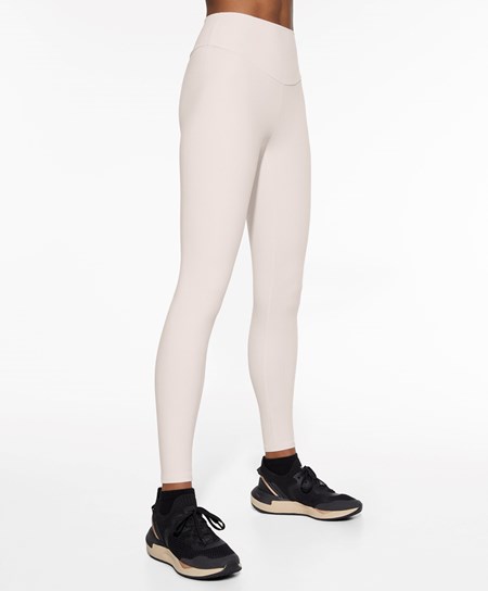 Oysho Comfortlux High-rise Ankle-length Leggings Ivory Ecru | GLUPBW-682