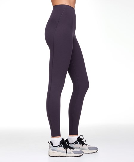 Oysho Compressive Core Control Ankle-length Leggings σκούρο μωβ | QGOSWU-795