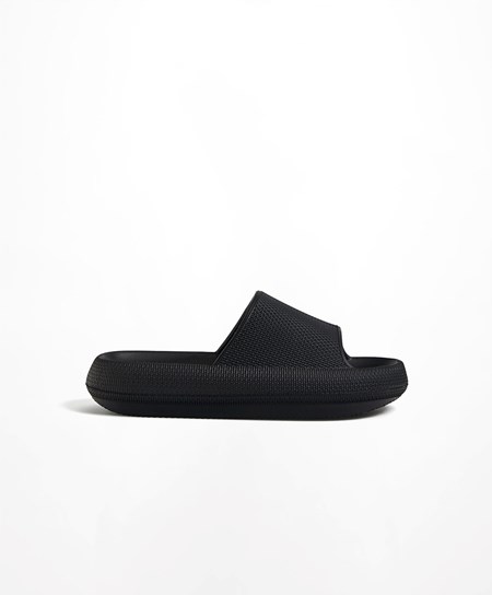 Oysho Flatform Sandals μαυρα | RUGYLF-519