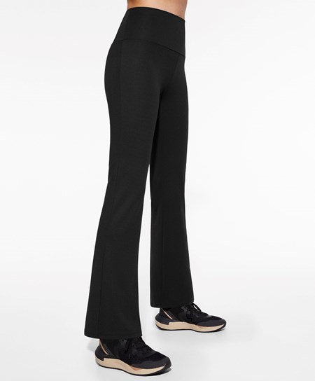 Oysho High-rise Comfortlux Flare Trousers μαυρα | VCJKFB-510