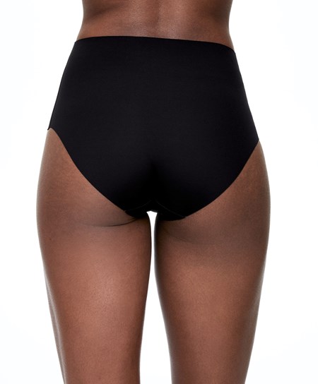 Oysho High-waisted Invisible Laser-cut Briefs μαυρα | KRBWEV-624