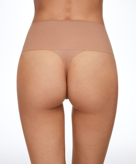 Oysho High-waisted Invisible Laser-cut Στρινγκ Tan | JIWCME-367