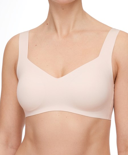 Oysho Invisible Laser-cut V-neck Bra Almond | JPNHKC-247