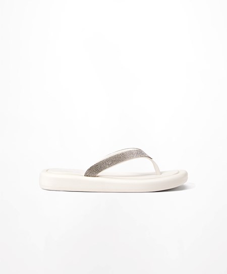 Oysho Jewel Beach Sandals ασπρα | FDLCQG-601