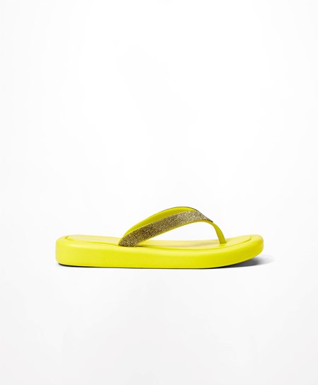 Oysho Jewel Beach Sandals κίτρινα | DJIZWH-129