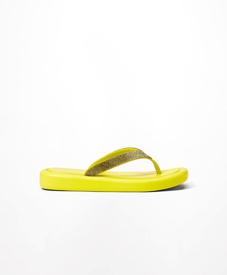 Oysho Jewel Beach Sandals κίτρινα | EDWUVN-395