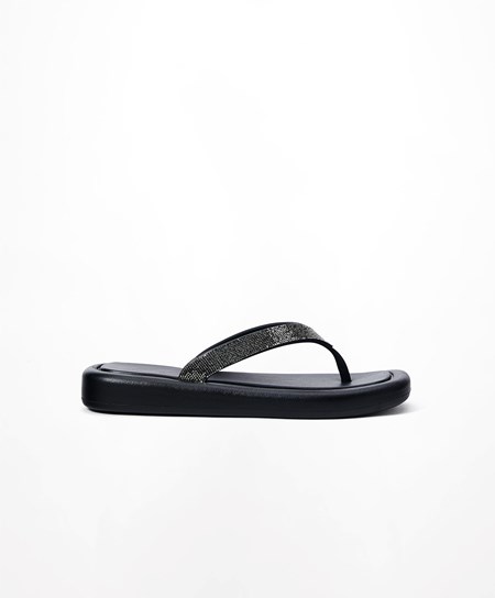 Oysho Jewel Beach Sandals μαυρα | UCJILE-095