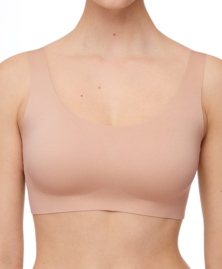 Oysho Laser-cut Invisible T-shirt Bra Top Μπεζ | LKYGCF-750