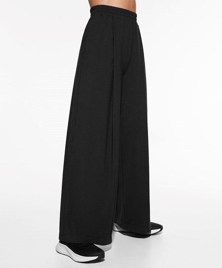 Oysho Light Touch Oversize Ευθεία-leg Trousers μαυρα | DOQWTH-384