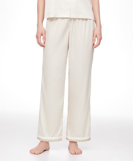 Oysho Long Satin Trousers Barley | FQRGUY-168