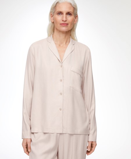 Oysho Long-sleeved Shirt With Piping Stone | LYGKPR-209