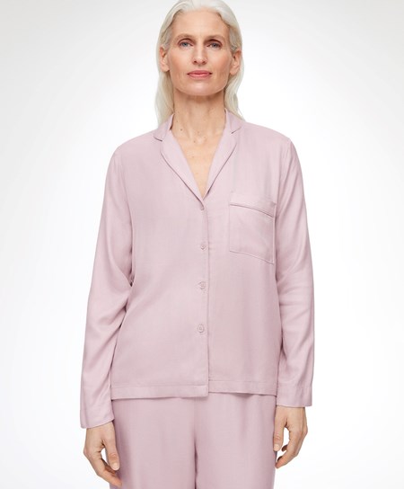 Oysho Long-sleeved Shirt With Piping ροζ | WDZGSO-260