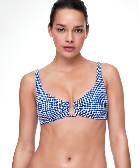 Oysho Mini Geometric Halter Μπικίνι Top μπλε | BUZKOW-182